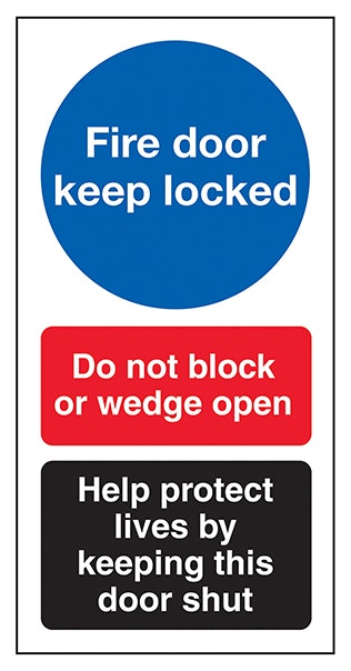 Fire Door Keep Locked Do Not Block Help Protect Live