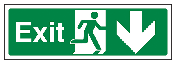 Exit Arrow Down Landscape