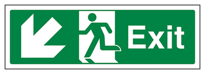 Exit Arrow Down And Left Landscape