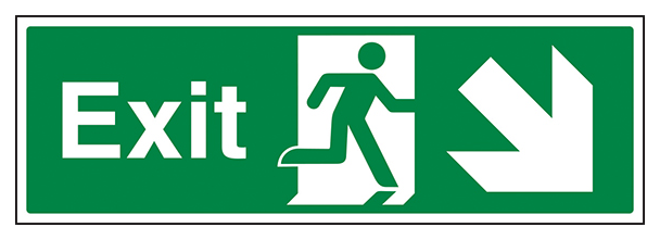 Exit Arrow Down And Right Landscape