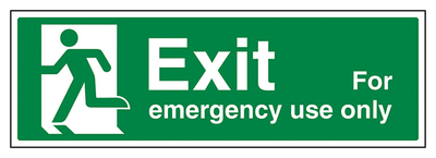 Exit For Emergency Use Only Left Landscape