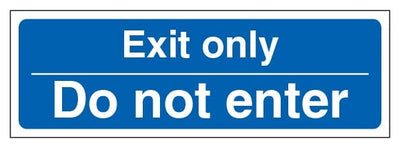 Exit Only Do Not Enter Narrow Landscape Blue