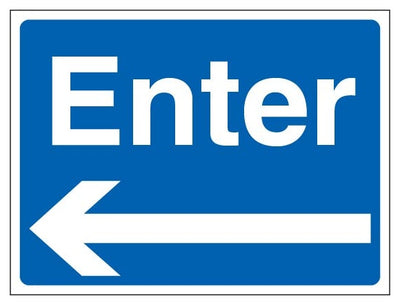 Enter Landscape Blue Arrow Left
