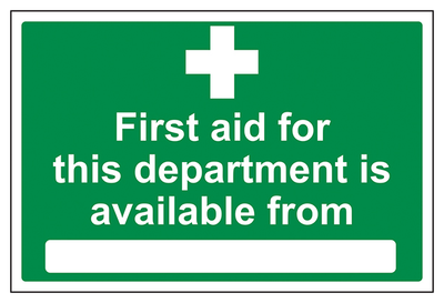 First Aid For This Department Is Available From