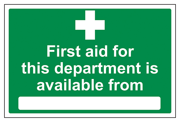 First Aid For This Department Is Available From
