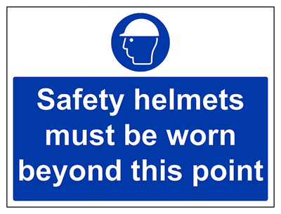 Safety Helmets Must Be Worn Large Landscape