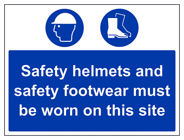 Safety Helmets And Footwear Must Be Worn