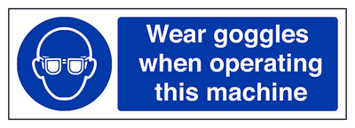 Wear Goggles When Operating Landscape