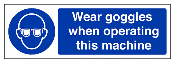 Wear Goggles When Operating Landscape