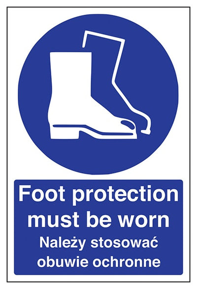 English Polish Foot Protection Must Be Worn