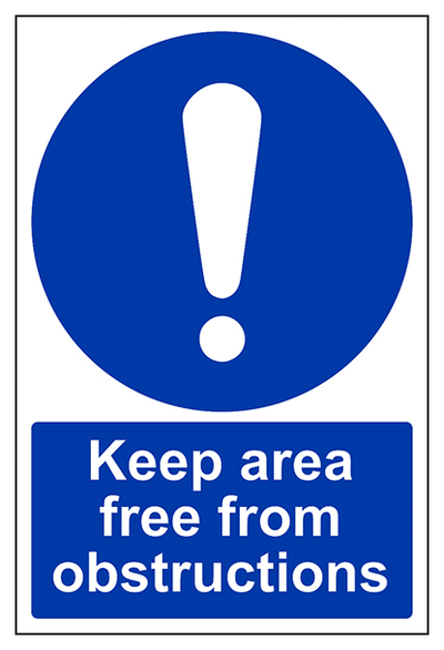 Keep Area Free From Obstructions Portrait