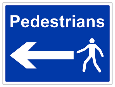 Pedestrians Arrow Left Large Landscape