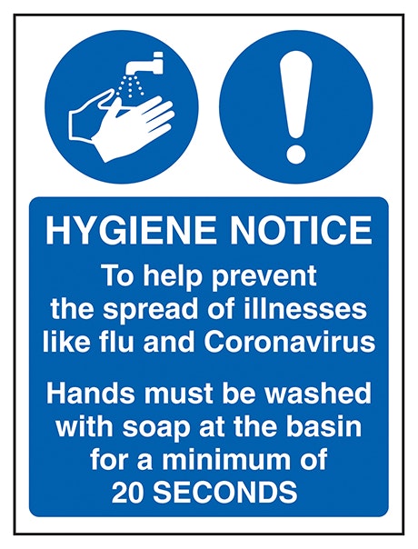 Hygiene Notice Prevent Flu And Coronavirus
