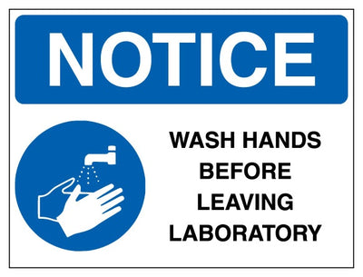 Notice Wash Hands Before Leaving Laboratory