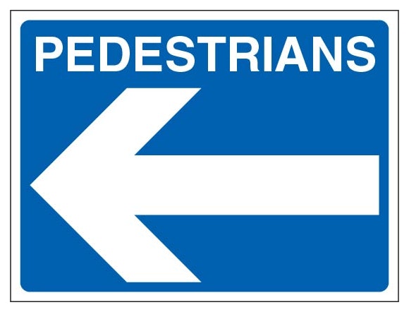 Pedestrians Landscape Blue Arrow Left