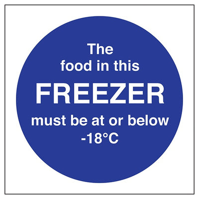 The Food In This Freezer Must Be At Or Below 18C