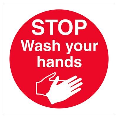 Stop Wash Your Hands Square