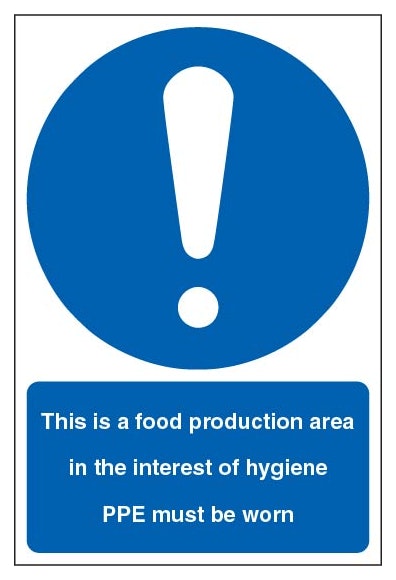 This Is A Food Production Area In The Interest Of Hygiene Ppe Must Be Worn Portrait