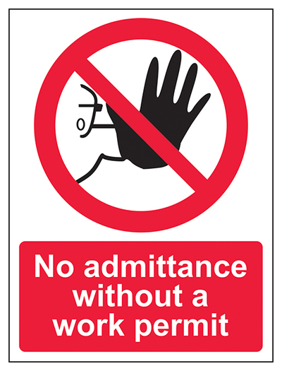 No Admittance Without Work Permit Portrait