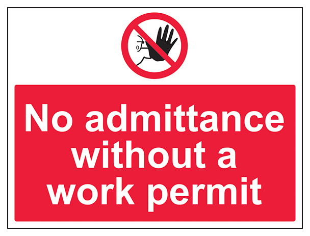 No Admittance Without Work Permit Large Landscape
