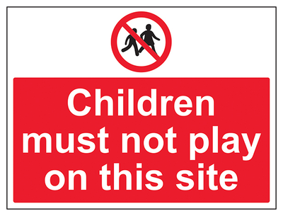 Children Must Not Play On This Site Large Landscape