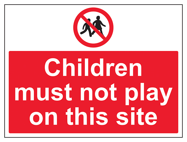 Children Must Not Play On This Site Large Landscape