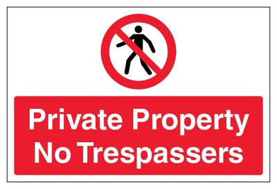 Private Property No Trespassers Large Landscape