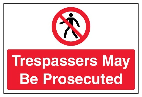 Trespassers May Be Prosecuted Large Landscape