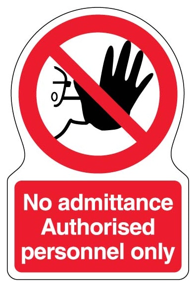 No Admittance Authorised Personnel Only Hand Icon Shaped Sign
