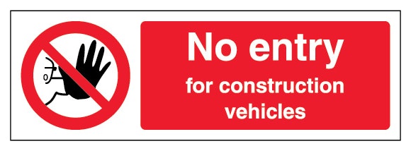 No Entry For Construction Vehicles Narrow Landscape
