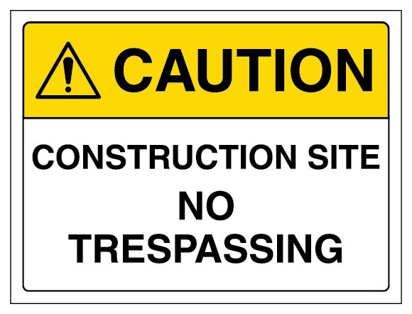 Caution Construction Site No Trespassing Landscape