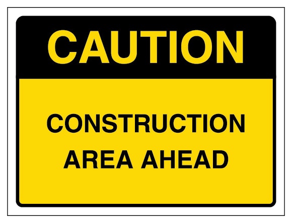 Caution Construction Area Ahead Landscape