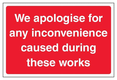 We Apologise For Any Inconvenience Caused During These Works Large Landscape