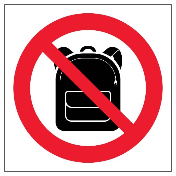 No Bags Permitted Portrait Symbol