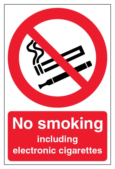 No Smoking Including Electronic Cigarettes Portrait