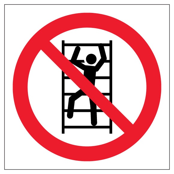 Do Not Climb Onracking Symbol