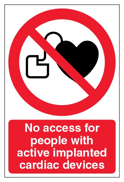 No Access For People With Active Implanted Cardiac Devices Portrait