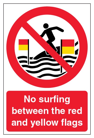 No Surfing Between The Red And Yellow Flags Portrait