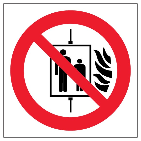 Do Not Use Lift During Fire Symbol Only
