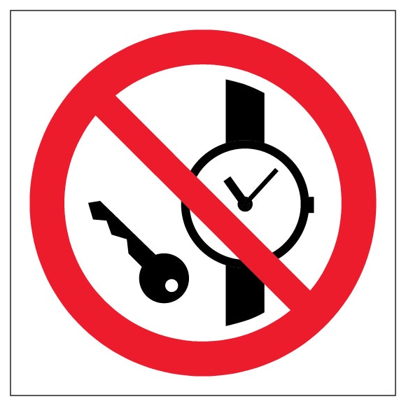 No Metallic Articles Or Watches Symbol Only