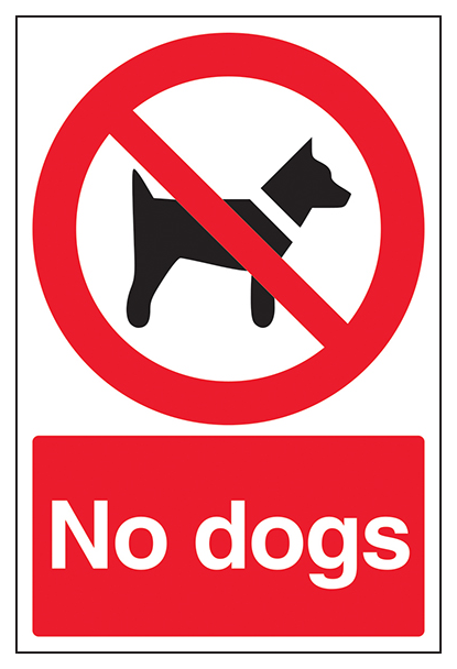 No Dogs Red Background