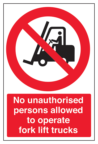 No Unauthorised Persons To Operate Portrait