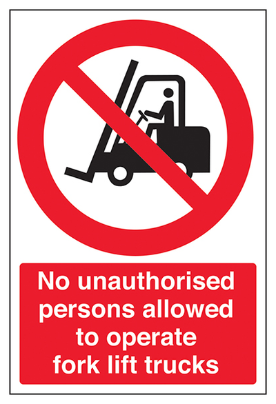 No Unauthorised Persons To Operate Portrait