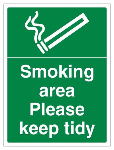 Smoking Area Please Keep Tidy Portrait