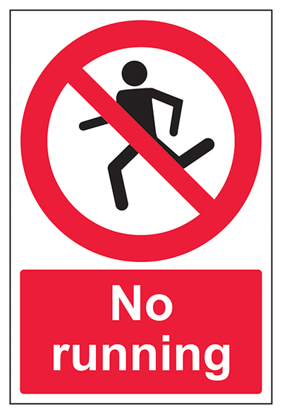 No Running With Man Portrait