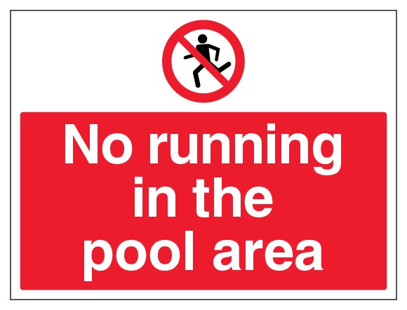 No Running In The Pool Area Large Landscape