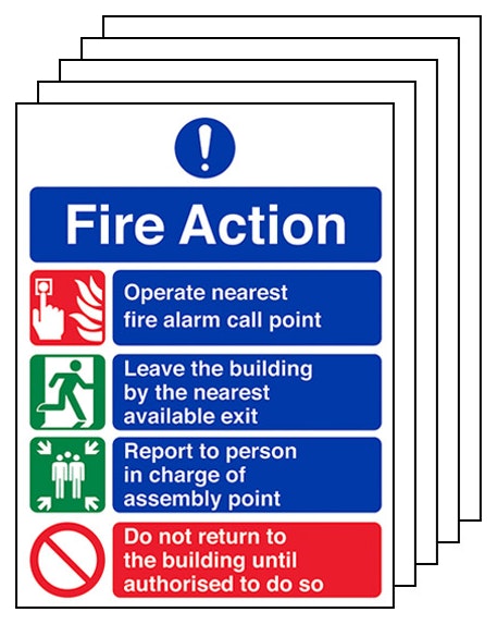 5 Pack 4 Point Fire Action Notice