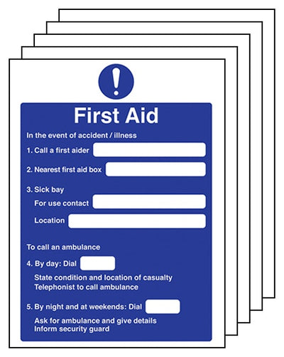 5 Pack First Aid Action Notice