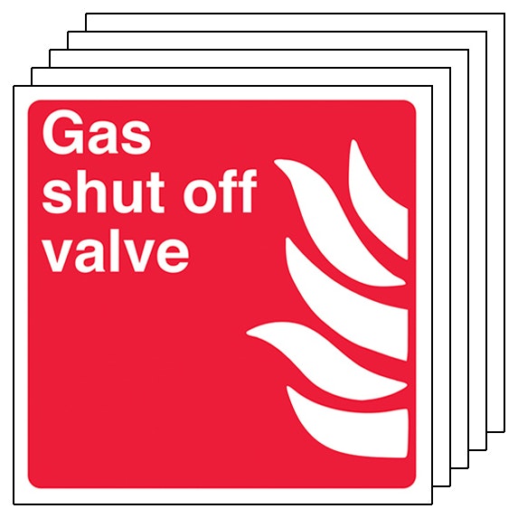 5 Pack Gas Shut Off Valve Square