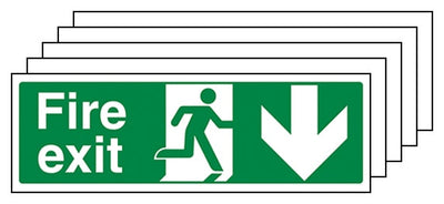 5 Pack Fire Exit Arrow Down